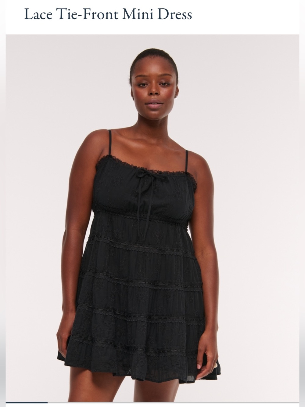 Abercrombie & Fitch Black Lace Tie-Front Mini Dress